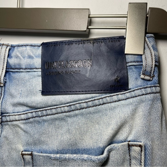 ONETEASPOON Women’s Blue Distressed Legend Shorts Size 25 festival Frayed Hem - Picture 5 of 11